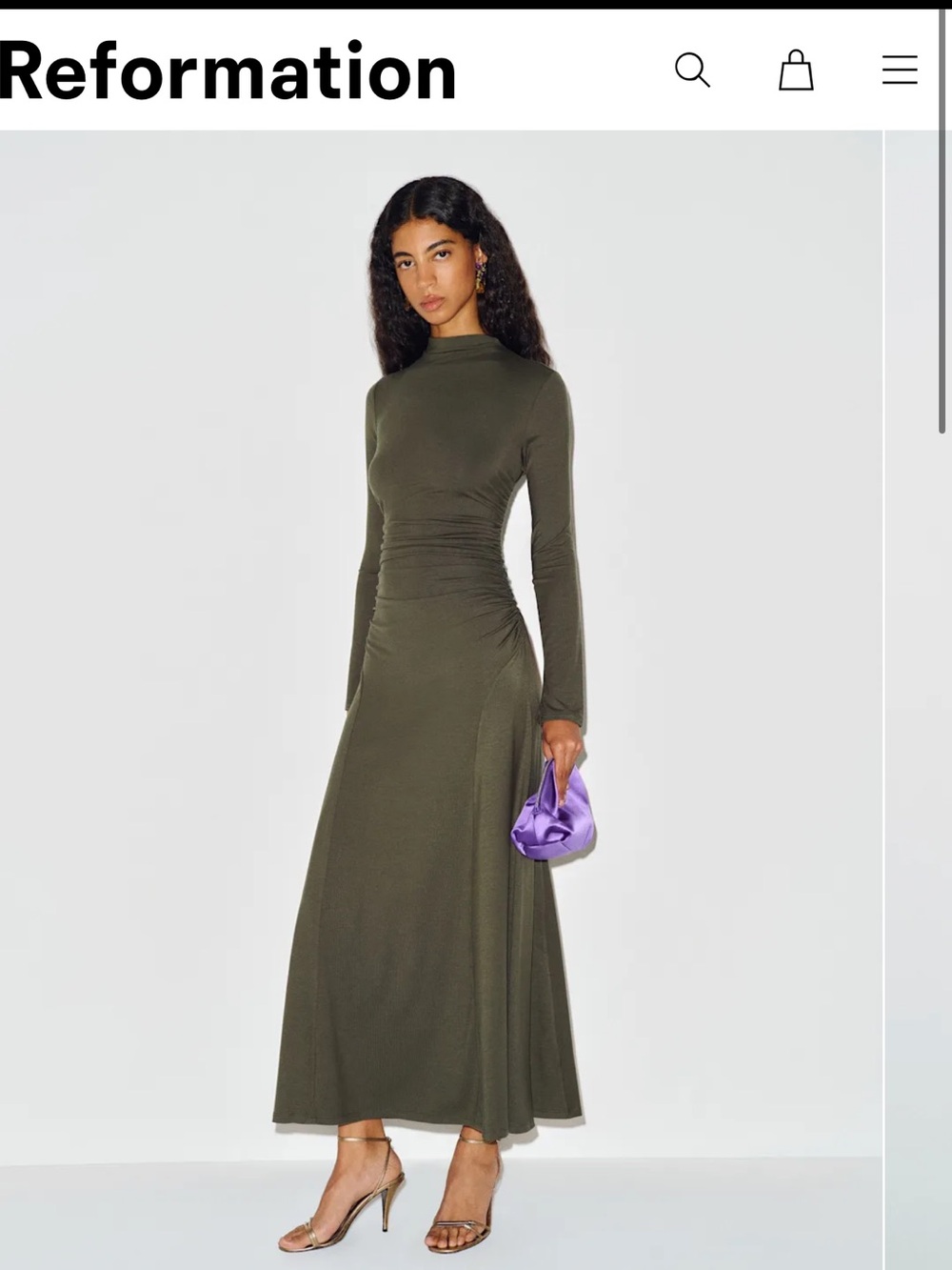 Reformation Nemy Knit Dress Green - Size XS